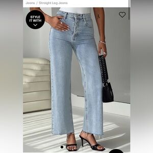 PP Denim light wash straight leg jean